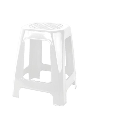 Juypal 335 Tabouret rectangulaire Multifonction Haut 46 x 29 x 26 cm 46 x 29 x 26 cm Blanc