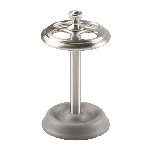 InterDesign 74972EU York Zahnbürstenhalter, mattgrau / gebürstet