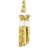 Tipo de Unidad: Pieza LIWEIL Campana de Viento de bambú Hecho a Mano Natural Anillo decoración del hogar carillón de Viento Adorno Colgante Patio Exterior Viento Campana
