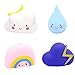 Produktbild FOONEE Badewanne Spielzeug, Kinder weiches Wasser Spielzeug Badespielzeug, für Kleinkinder Hair Wash Tool Schwimmbad Spielzeug Geschenk Set 4 Arten gehören Regen, Wolke, Regenbogen, Donnerwolke