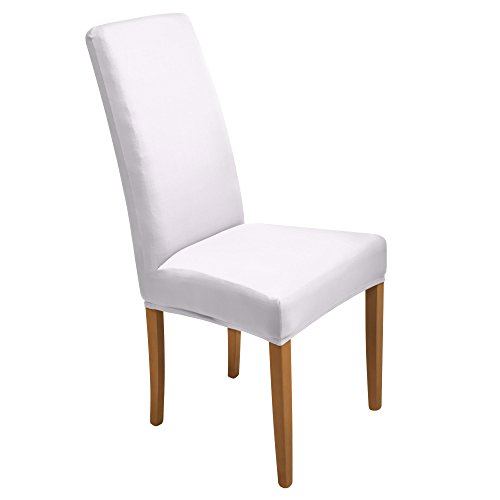 Beautissu® Stuhlhusse Mia – 45×45 cm Stretch-Stuhlbezug – elegante, moderne Bi-Elastic Husse – ÖKO-TEX – weiß - 3