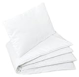 Anti Allergy DUVET & PILLOW Set / Baby Cot Duvet Size 120x90cm - Plain White