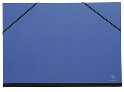 Clairefontaine 144602C - Un Carton à Dessin couleur fermeture élastiques 26x33 cm, Bleu Nuit