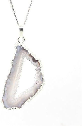 LOVE STUDIO,Women Pendant Necklace Irregular Shape Pendant Necklace Natural Gemstone Tourmaline Healing Crystal Stone Wedding Gift for Women (C)