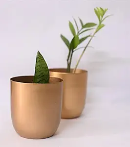 ecofynd Iron Planter, Gold, Small, 2 Pieces