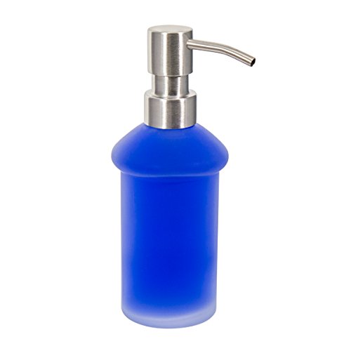 Badserie Ambiente – Seifenspender aus satiniertem Glas und robustem Edelstahl matt – zur Wandmontage - 6