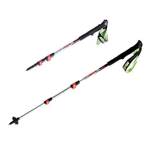 HealthyLife Cerradura Externa Bastón Trekking Aleación Aluminio Ultraligero Telescópica EVA Bastones Longitud Ajustable,para Actividades Aire Libre Senderismo Grey