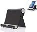 Price comparison product image Dosige Tablet Stand Adjustable Mobile Phone Holder Folding Lazy Phone Bracket Multi-Angle Desktop Stand for iPhone 7/6 Plus / 6s / 6 / SE and Android Smartphone (Black)