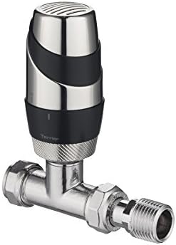 Terrier 632321 Decorative Anthracite Valve with 15 mm Chrome Straight Bodied Valve