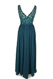 Applique Del Cordón Mascara Bosque Verde Mc169033 Encaje Blusa V Vestido De Cuello 46