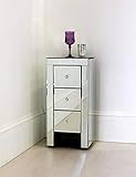 D PRO T Mirrored bedside table 3 drawer Bevelled Edges Cabinet