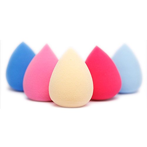 Demarkt 5Pcs Beauty Makeup Sponge Blender Flawless Smooth Water Drop Powder Foundation Puff Random Color