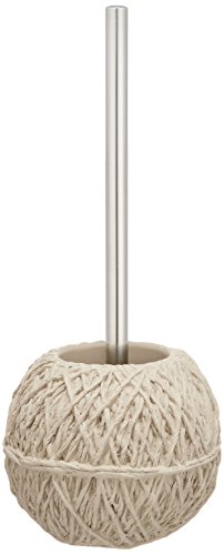 Wenko 21813100 WC-Garnitur Wollknäuel Kunststoff – Polyresin, 15,5 x 38 x 15,5 cm, taupe - 2
