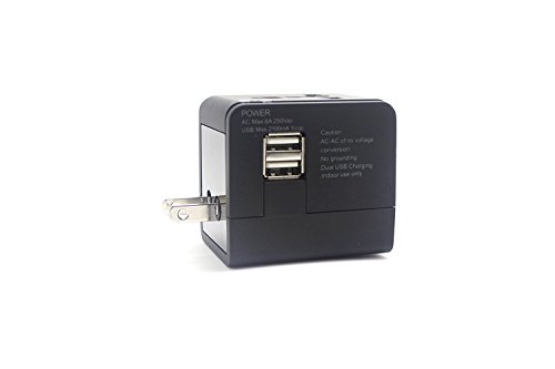 Domutek Universaler Reiseadapter mit 2 USB – Reisestecker Adapter – Mit Tragetasche – 2100 mAh USB Ladegerät - 7