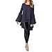 Produktbild Damen Pullover Kleider,Dasongff Einfarbig Langarmshirts Rundhals Blusen Sweatershirts Streetwear Casual Batwing Longpullover Oberteil Tops Lose Asymmetrisch Sweatshirt Tunika