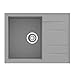 Produktbild Graue Granitspüle Manhattan 62 Einbauspüle Küchenspüle Spüle Spülbecken mit Drehexzenter Dior Gray Grau