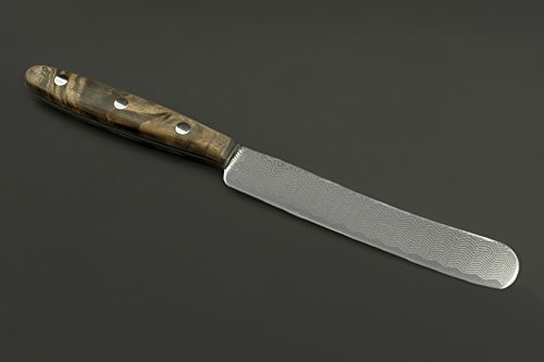 KATAHIRO ZEN – Buckelmesser – Buttermesser, Brotzeitmesser und Küchenmesser im modernen Stil eines ursprünglichen Solinger Messers aus VG 10 Damaststahl (weißes Wurzelholz) - 3