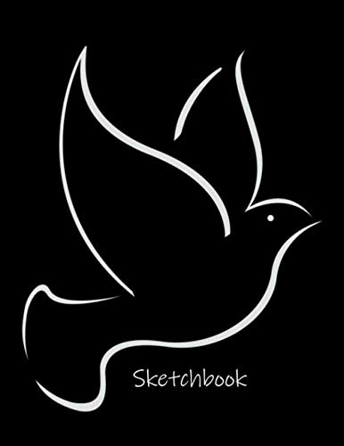 Preisvergleich Produktbild Sketchbook: Friendenstaube schwarz weiß / Dickes Notizheft, Skizzenbuch, Zeichenbuch, Blankobuch, Sketchbook 120 Seiten / für Kinder, Künstler und Comic Zeichner