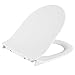 Produktbild HOMFA WC Sitz mit Absenkautomatik Duroplast Quick-Release Edelstahl Scharniere extra Slim Antibac Weiß modern D-Form
