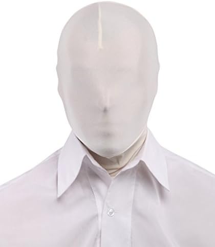PinLian Halloween Full Cover Unisex Costume Lycra White Spandex Zentai Mask Hood Headgear
