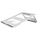 Produktbild Leichte Faltbare Laptopständer Notebookständer Kochbuchständer in Alulegierung / Laptophalter für Notebooks, Laptops, eBook-Reader,Tablet, Notenhefte und Bücher, rutschfeste Gummifüße Stütze (Silber)