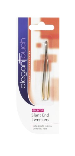 Elegant Touch Gold Tip Tweezer with Slanted End