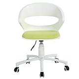 FURNISH 1 Fauteuil de Bureau Chaise Réglable sur roulettes Plastique Méétal Vert Anis Blanc HOC