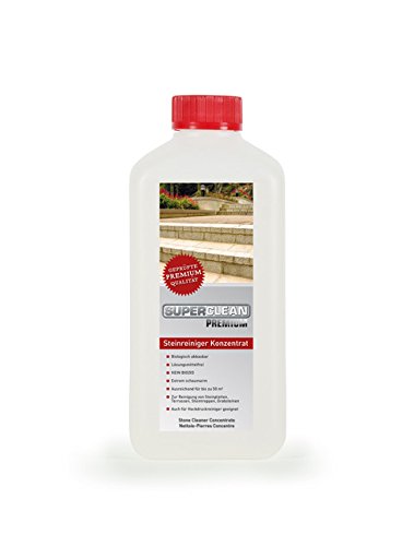 Steinreiniger Konzentrat für bis zu 50m². Anwendbar an Steinplatten, Waschbeton, Grabsteinen, Terrassenfliesen etc.