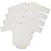 Pippi Unisex Baby Body Long Sleeve AO Printed 4 Pack Blouse, White, 98 cm
