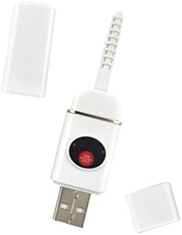 YINGMAN 1 Pack Portable USB Rechargeable Heated Eyelash Curler Portable Mini Pen Size Rechargeable Rotary Eyelash Curler (White)