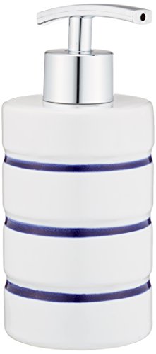 WENKO 21053100 Seifenspender Marine Weiß, Keramik, 7.2 x 16 x 7.2 cm, Weiß