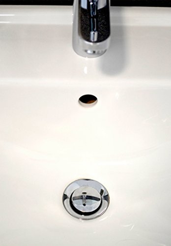 2 Stück Waschbecken-Stöpsel Waschbecken-Stopfen mit Haarfänger-Kette, passend für alle handelsüblichen Waschbecken 40mm hochwertige Qualität - 4