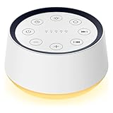 Brown Noise Sound Machine With 30 Soothing Sounds 12 Colors Night Light White Noise Machine For Adults Baby Kids Sleep Machines Memory Function 36 Volume Levels 5 Timers For Home Office Travel (white)