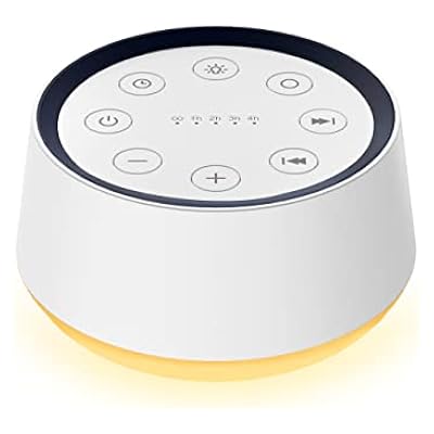 Brown Noise Sound Machine With 30 Soothing Sounds 12 Colors Night Light White Noise Machine For Adults Baby Kids Sleep Machines Memory Function 36 Volume Levels 5 Timers For Home Office Travel (white)