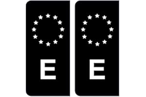 HADEXIA - Pegatinas adhesivas para matrícula E España Unión Europea Europea EU Negro