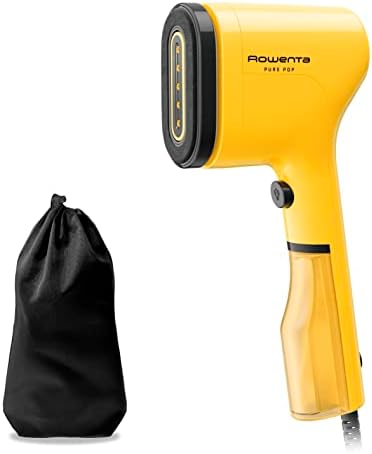 Rowenta Pure Pop, Ferro da Stiro Verticale Portatile a Vapore, Utile per Stirare e Igienizzare i Tuoi Capi, con Sistema Reversibile, Riscaldamento Rapido, Potenza 1300W, Colore Giallo, DR2026