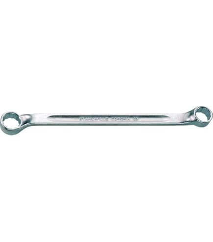 Promat dubbele ringsleutel, diep gebogen, chroom-vanadiumstaal, l = 318 mm, sleutelmaat 19 x 22 mm
