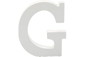 HOME SOLAZZIA Dekorative weiße Holzbuchstaben und Zahlen, 15 cm (G)