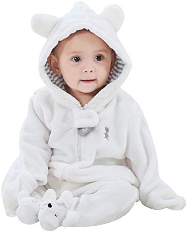 Baby Snowsuit Bear Romper Boy Girl Footie Hoodie Overall Fleece Jumpsuit Newborn Infant Warm Autumn Winter Clothes