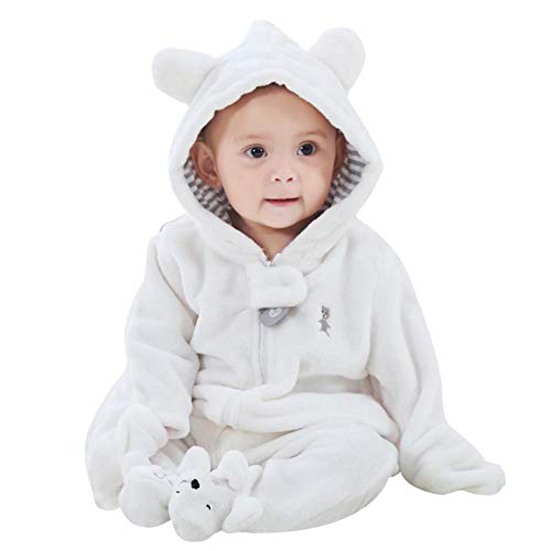 Baby Snowsuit Bear Romper Boy Girl Footie Hoodie Overall Fleece Jumpsuit Newborn Infant Warm Autumn Winter Clothes