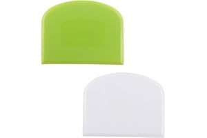 KIBON Dough Scraper, Plastic Pastry Pizza Cutter Chopper Multipurpose Kitchen Tool, Green and White