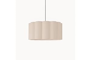 CGC Lighting Indoor lampshade Scalloped Large 48cm Width Drum Shape Ceiling Hanging Floor Table lamp (Cream)