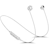 Bluetooth Wireless Kopfhörer magetisch Headset, CVC6.0 Geräuschunterdrückung HD Stereo Sound Mikrofon schweißfeste Sport Kopfhörer mit Siri Funktion für iPhone Android Bluetooth-Gerät (weiß)