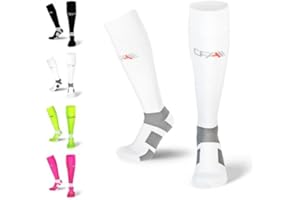 COMPRESSION FOR ATHLETES Calcetines De Compresión Graduada Anti Ampollas Para Hombres Y Mujeres, Ideales Para El Deporte | Modelo Hasta La Rodilla | Soporte De Tobillo Y Arco | Diseño Danés | Fabricado En Portugal|