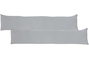 EXCLUSIVELY DESIGNED BY BRIT COTTON Brit Cotton Door Draft Excluder Hollow Fiber Filled-Draft Excluder for Doors Window-Draught Excluder Cushion with Plain Cover Guard-Door Stopper-Wind Air Blocker Energy Saver (Silver, Pack of 2)