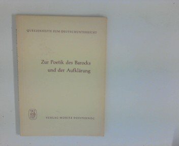 Zur Poetik des Barocks und der Aufklärung