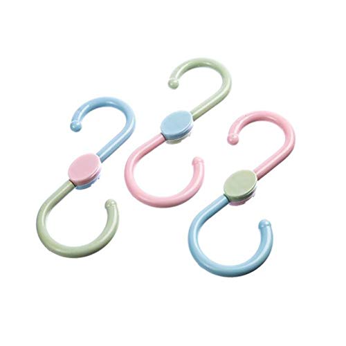 Fdit 2 Set (3 Pieces/Set) Plastic Shape Hooks Rotating Rack Shoes Towel Bag Holder for Wardrobe Kitchen Bathroom Home Delivered