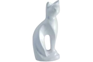 Royal Rapture Urn for Ashes Charming Funeral Memorial Cremation Cat Figurine Pet Love Urns decorative|Alloy|(Pearl Cat, 9") RCM01-04