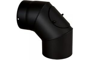 PRODMAX Ofenrohr Rauchrohr Kaminrohr Ø 130 mm Längenelemente - Bögen 45° und 90 ° (Bogen 90° mit Revision Ø 130 mm)