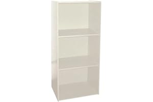 AntonaShop Libreria Colorata Componibile Modulare Legno MDF Laminato Mobile Scaffale (Bianco)